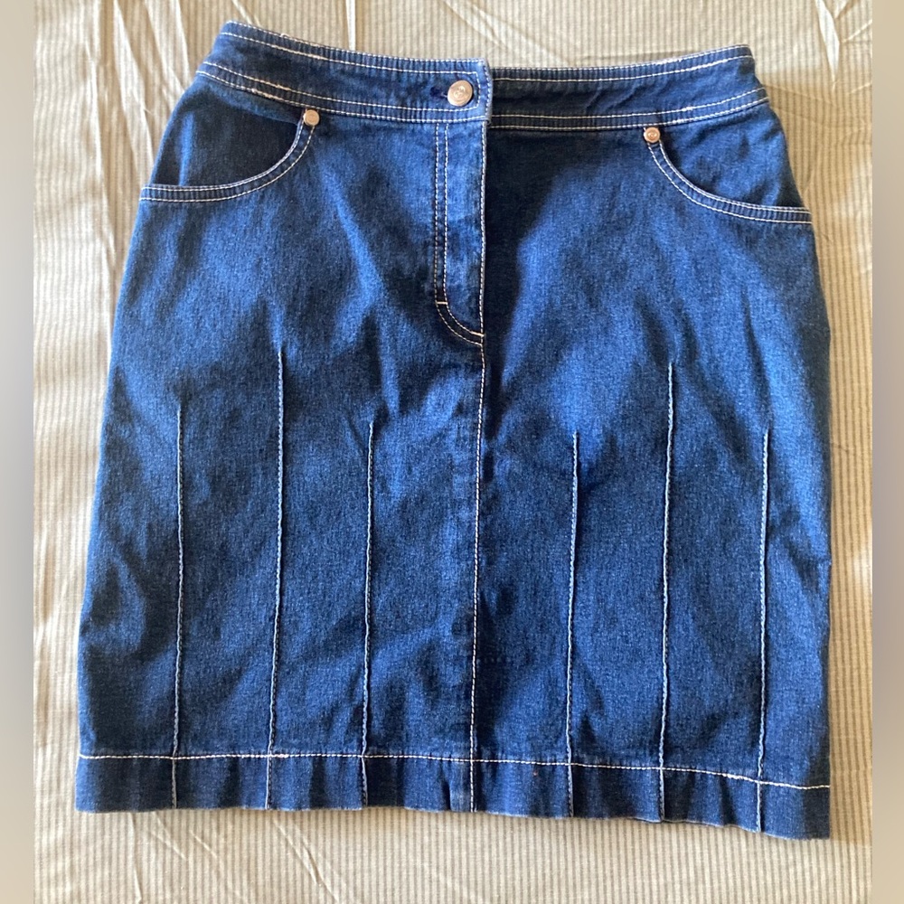 vintage escada denim mini skirt size 2